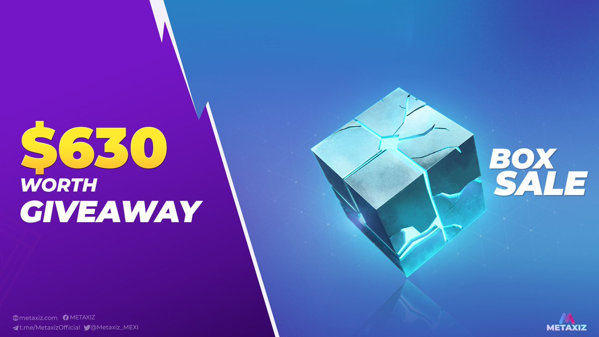 Metaxiz_MEXI's tweet photo. 📣 #GIVEAWAY 🎁
3 SPECIAL BOXES (Legendary - Epic - Common) for 3 lucky metaxians.
Find our boxes on Jan 10th at: https://t.co/vAr162mcJh

✅ Join Telegram: https://t.co/Dy1AvzNsS9
✅ Follow, Retweet + ♥️ &amp; Tag 3+ friends
✅ Comment your MetaMask address
#Metaxiz #Metafight $MEXI https://t.co/OvTqtihH6m