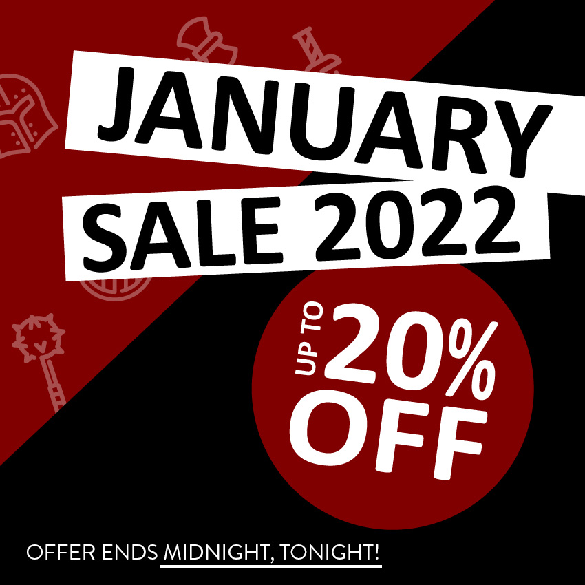 TheKnightShop's tweet photo. DON'T MISS OUT!
https://t.co/I6BNP26zDZ
Up to 20% OFF* our entire online store ends MIDNIGHT, TONIGHT! 
Offer ends Midnight, Friday 7th January 2022.
#JanuarySale https://t.co/bnjF22m42O