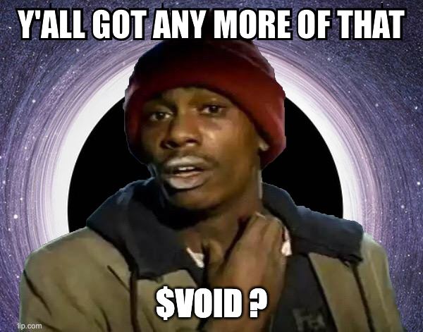 LeKorsaire's tweet photo. Maybe it is a good timing to ape into one big burn protocol. No team, contract renounced only community.

$VOID 6.66% burn on each trx
#VOID more than 40% of the supply already burnt

#AVAX #AVALANCHE 

https://t.co/itwu0oflc1 https://t.co/PznLShJxH7