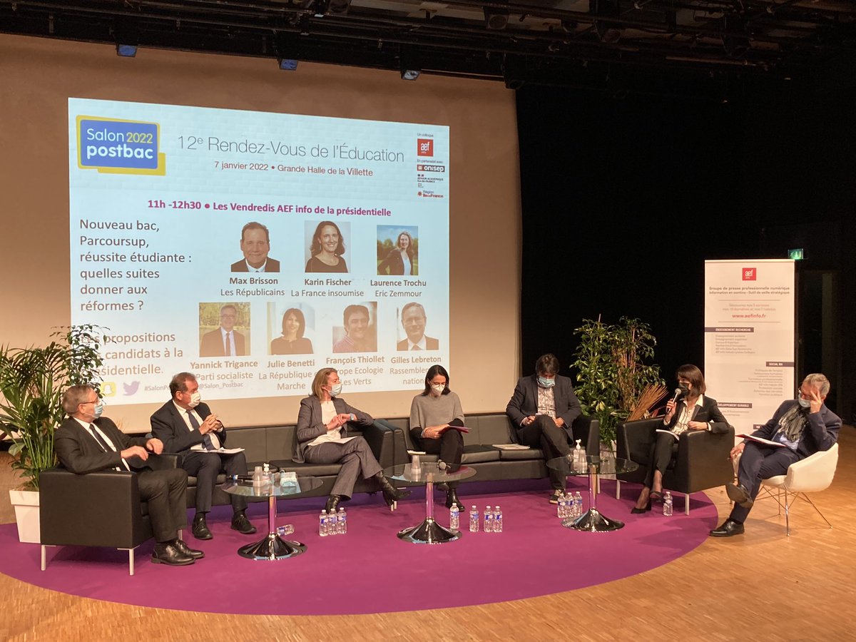 AEFsuprecherche (@aefsuprecherche) on Twitter photo 1re édition des Vendredi AEF info de la présidentielle : 7 représentants des candidats présentent leurs propositions sur la réforme du lycée, parcoursup et le -3/+3 au <a href="/Salon_Postbac/">Salon Postbac</a> 1re édition des Vendredi AEF info de la présidentielle : 7 représentants des candidats présentent leurs propositions sur la réforme du lycée, parcoursup et le -3/+3 au <a href="/Salon_Postbac/">Salon Postbac</a>