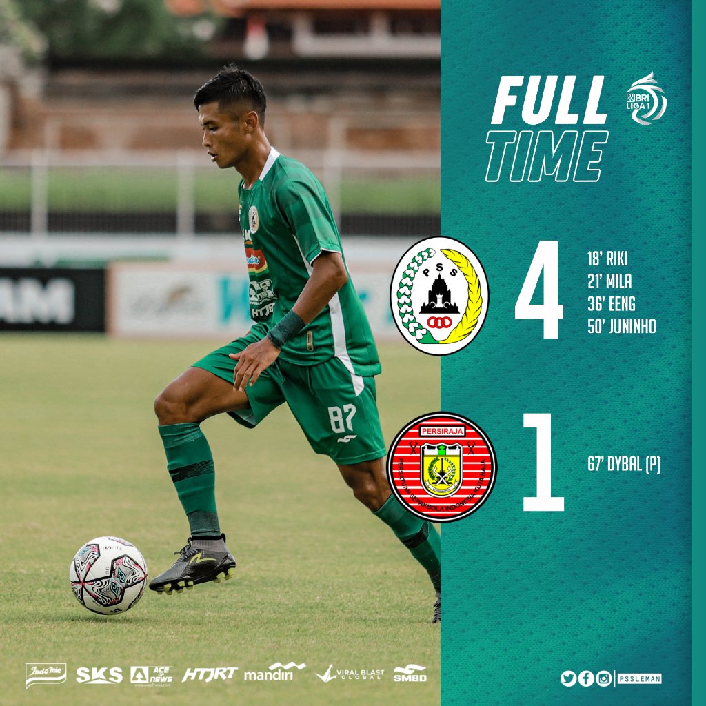 PSSleman's tweet photo. FT: PSS 4-1 Persiraja 

#PSS #COSE #PSSday #BRILiga1 #PSSvsPersiraja https://t.co/gEPF1inUma