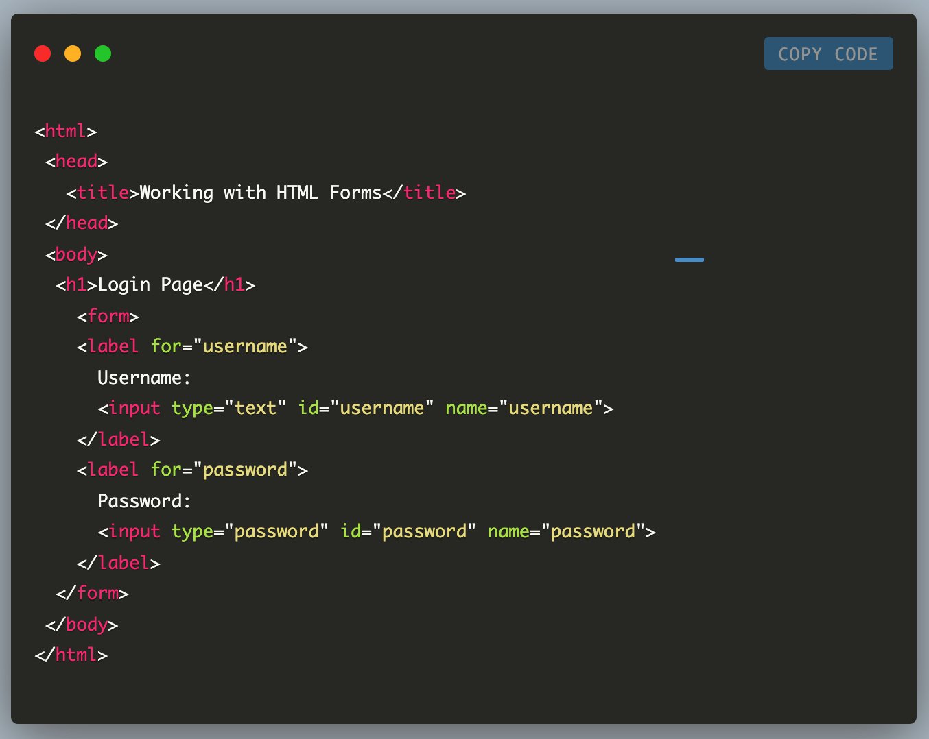 Àgbà Akin on Twitter: "HTML FORMS forms are how we receive user input on  our web pages. If you've ever visited a blog and left a comment or used  your credit card