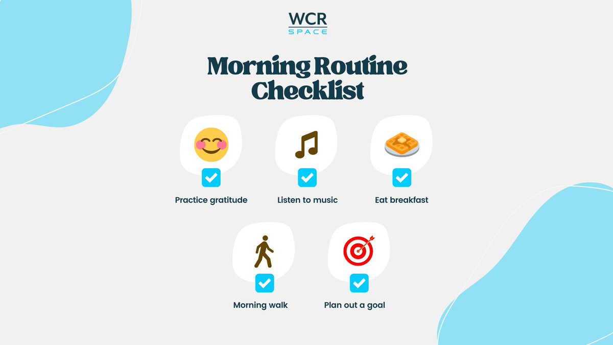 WCRSpace's tweet photo. Some motivational tips to get your morning underway! 

#Motivation #Friday #Tips #Business #Routine #Office #OfficeSpace https://t.co/HwwPlSY5Pa
