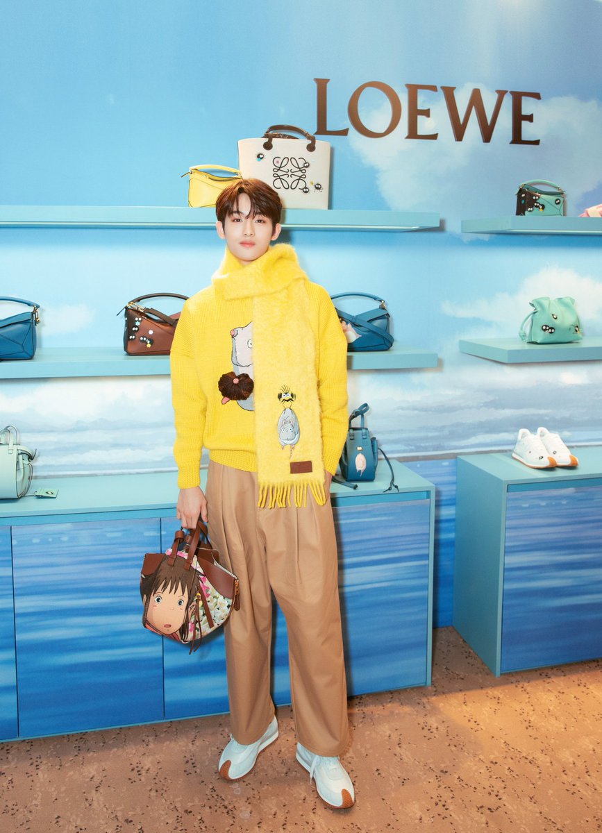 sschengdong's tweet photo. Today content theme : WINWIN shining and cutie 
Thanks for having me Loewe, so I can wear Studio Ghibli version. I really love this collaboration
#WINWINxLOEWE https://t.co/Im1QkMFpu3