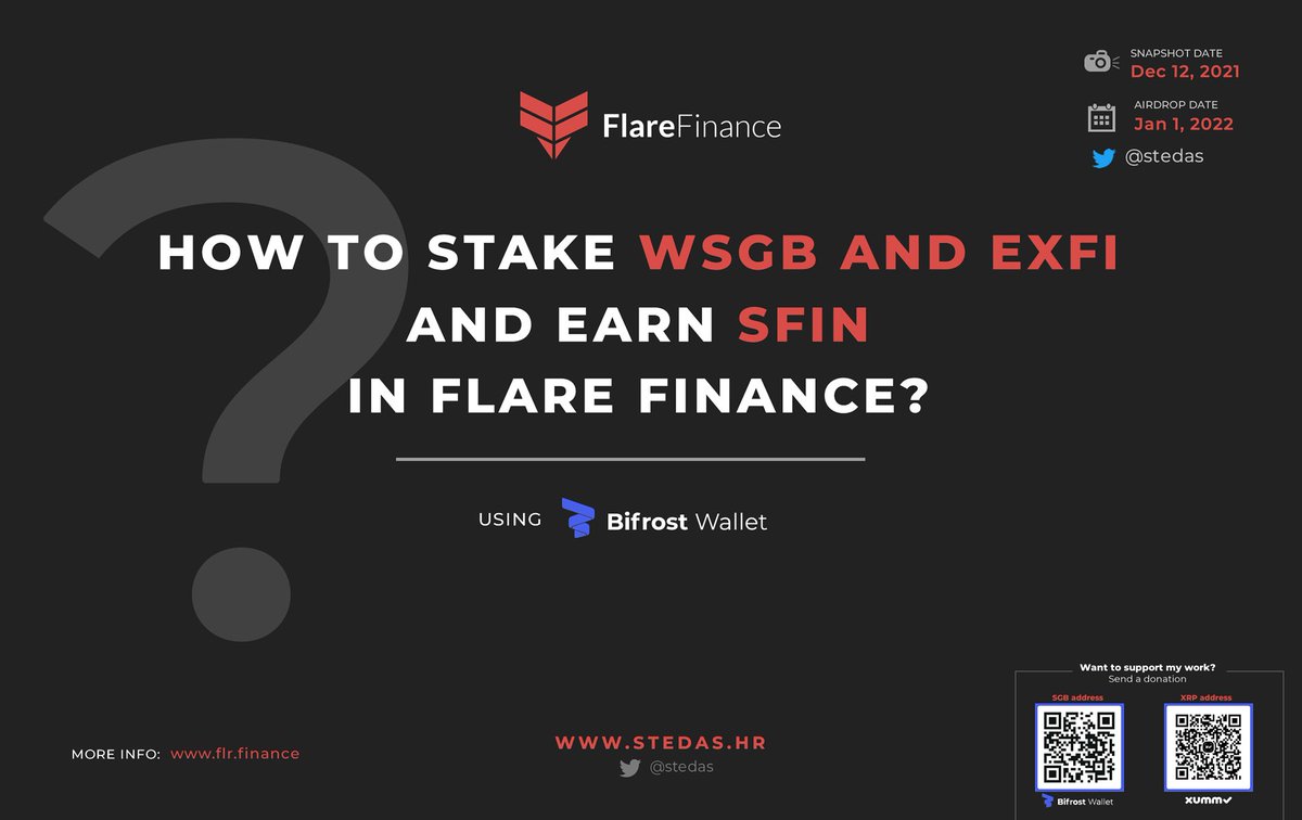 Do you want me to crete another easy step-by-step guide on how to stake your ExFi, WSGB to earn SFIN on @FlareFinance?

Let's get 500+ likes ❤️and retweets 🔄

$sgb 🐦 #ExFi