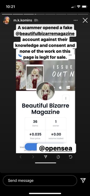 @opensea the beautiful bizarre account is fake and it selling peoples art without their consent, it shouldn&rsquo;t<a class="tags" target="_blank" title="On Twitter" href="/?out=eyJ0eXAiOiJKV1QiLCJhbGciOiJIUzUxMiJ9.eyJpYXQiOjE3MjQ1Njg5NDcsImlzcyI6InR3cG9ybnN0YXJzLmNvbSIsIm5iZiI6MTcyNDU2ODk0NywiZXhwIjoxNzU2MTA0OTQ3LCJyZWRpcmVjdF91cmwiOiJodHRwczovL3R3aXR0ZXIuY29tL29wZW5zZWEifQ.60aDmyhqldBQSZUhYPsoGc8vRuypwaktWnCEDvFo2mHenPtmP9NfEUXyLv766jY09Wn-W6tE8LTO1JLnzBcQQw">@opensea</a><a href="/tag/artist"class="tags"><span>#artist</span></a><a href="/tag/studio"class="tags"><span>#studio</span></a><a href="/tag/playtime"class="tags"><span>#playtime</span></a><a href="/tag/lighting"class="tags"><span>#lighting</span></a>