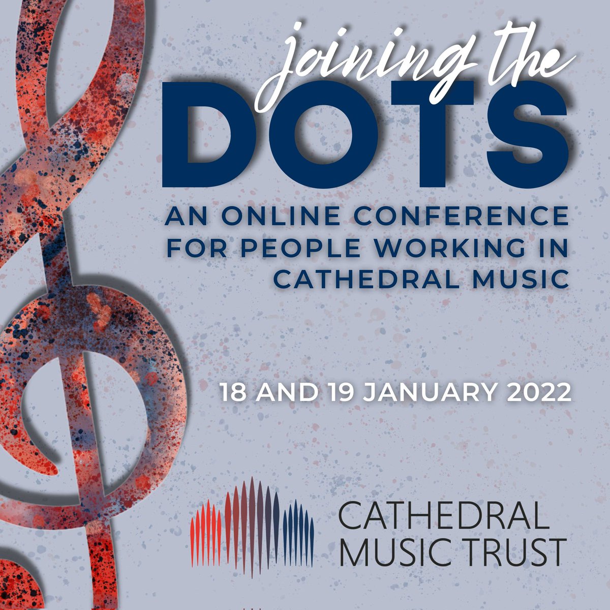 Our inaugural virtual conference is coming up! We hope you can join us on 18 and 19 January for thought-provoking sessions led by top-notch speakers. For only £10 you get access to all sessions, plus a chance to watch them again afterwards. Sign up now! cathedralmusictrust.org.uk/events