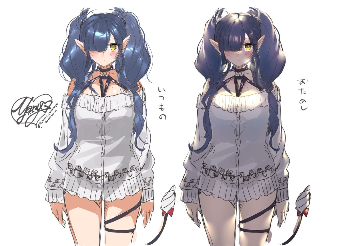 朝の配信で久しぶりに描いた新人サキュバスるしあちゃん(オリジナル) 