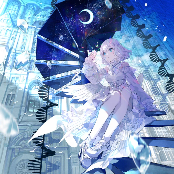 中恵光城( @tareko_mitsuki )さんのニューアルバム『SELENiTE -Mitsuki Nakae Works Best Album-』ジャケットイラスト描かせて頂きました! 