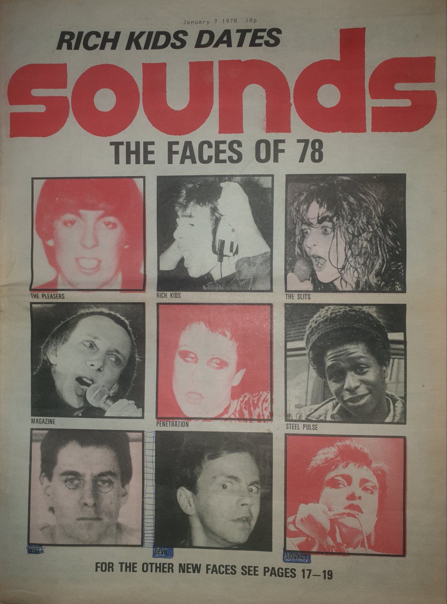 Sounds Front Cover 7th, January 1978 featuring the faces of 78.