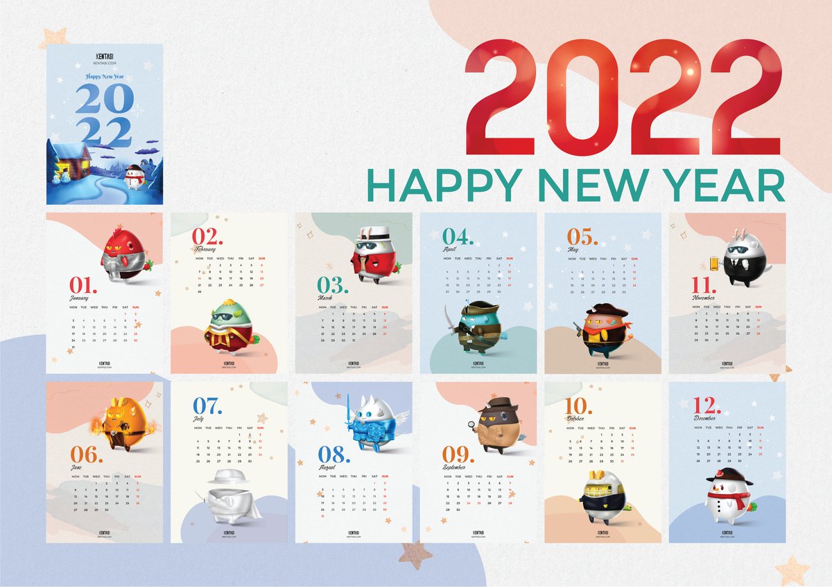 Kentasi2's tweet photo. Axie Infinity Fanart 2022 Calendar giveaway!
- All art designed by Kentasi Studio
- HD, high quality
- Print-ready
- Free for personal use
- Link: https://t.co/PgpcnTID1C
HAPPY NEW YEAR!
#fanart #axieinfinity #axielife #axiefanart #axieinfinityfanart https://t.co/6jjL7TwPSc