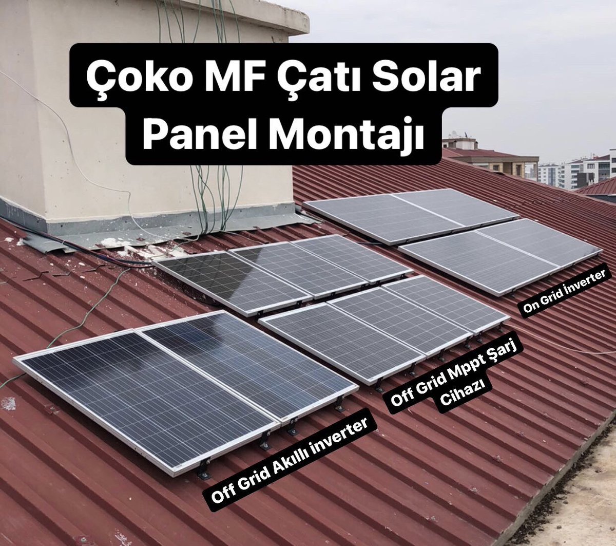 Çoko MF YouTube kanalı olarak çatımıza montajını yaptığımız solar panellerimizin son durumu #Solar #solarpanel #solarsystem #güneşpaneli #solarenergy