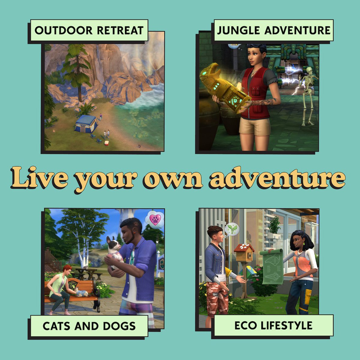 Un propósito de año nuevo: Descubrir nuevos lugares 🏔 

Definid vuestra propia aventura con estos packs 🤸🏼‍♂️ #SimsSelves

Viajeros, ¿qué viaje es vuestro favorito?