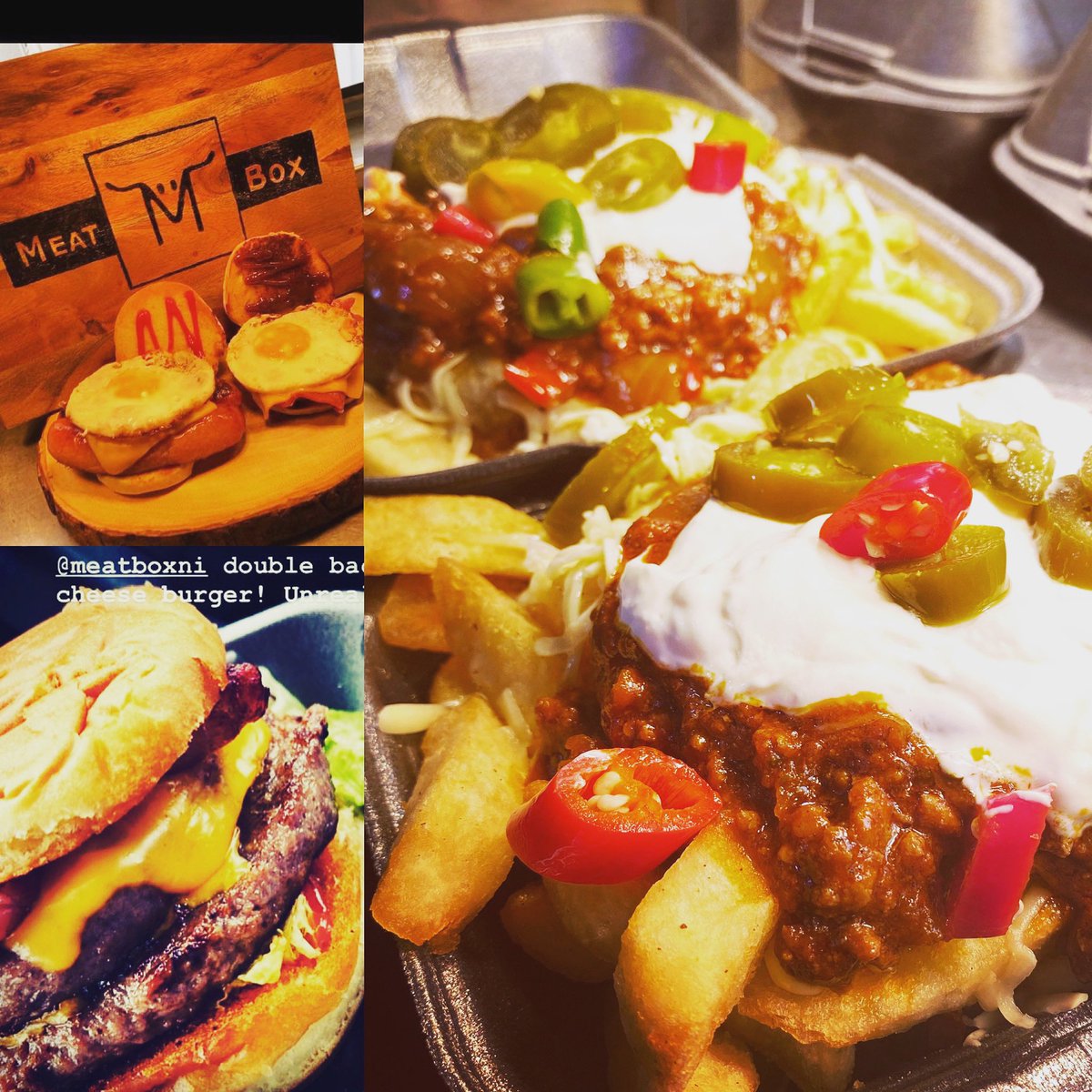 Back open from 10am Sat &amp; Sun!

Our new opening hours kick in next week, we’ll be open from 10am Wed - Sun each week 😎🔥

Breakfast / Burgers / Chilli / Fries

<a href="/TasteCauseway/">Taste Causeway</a> #meatbox #foodni #castlerock #tastecauseway #streetfood