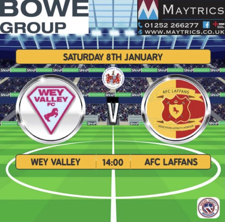 afc_laffans's tweet photo. We are back! Back on the road in our first game of the year tomorrow at @WeyValleyFC. Make sure you’re following us over on Instagram for Matchday Updates! #newyear #firstdayback https://t.co/XHiAttAMMv