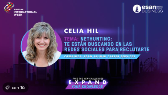 CeliaHil's tweet photo. #Conferencia #IW2022 #ComunidadESANAlumni
➡Te invitamos a participar de la #Conferencia #Nethunting: Te están buscando en las #RedesSociales para reclutarte.
📅19 de enero
🕐6:15pm  hora de #Perú
🌐#Online
✍️Inscripción: https://t.co/CD10KRQOTk 
#ESAN #CèliaHil #Conferencista https://t.co/NfQDiNi0Hr