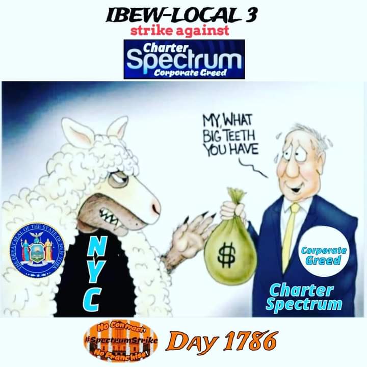 Day1786 Brothas&Sisthas this is all about money Top tier gets their cut The bottom tier like you & I don't matter We're the low skilled workers that our new mayor supposedly misspoke about #SpectrumStrike #Local3 #FairContractNow #corporategreed #NoContractNoFranchise2020 @NLRBGC