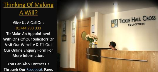 TickleHallCross's tweet photo. At Tickle Hall Cross we have the most experienced and dedicated Wills &amp; Probate department locally. We can give advice and guidance as to the most appropriate form of Will for you. 
Call us today to make an appointment on 01744 733 333 https://t.co/ixpvzRkJRQ