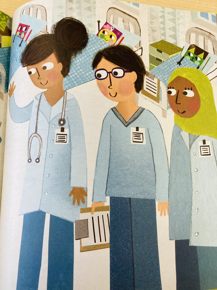 rhicook's tweet photo. This week I have been reinforcing library rules &amp; book care with our EYFS/Pre Pre children using the marvellous #BookHospital by @hoonbutton. More than once, I have turned to this page and a pupil has said ‘that person looks like me!’

#RepresentationMatters #Diversity #Inclusion https://t.co/Q2Q69H12Vy