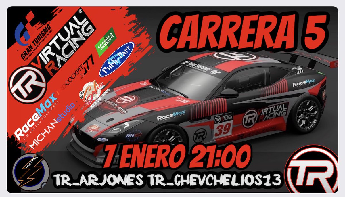 Hoy corremos <a href="/TRVirtualRacing/">Titanium Red Virtual Racing</a> <a href="/arjones145/">Arjones</a>  y <a href="/Chev13C/">TR_ChevChelios13</a>  a por todas hoy