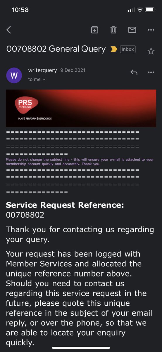 It’s been a month and had no reply, pretty shameful <a href="/PRSforMusic/">PRS for Music</a>