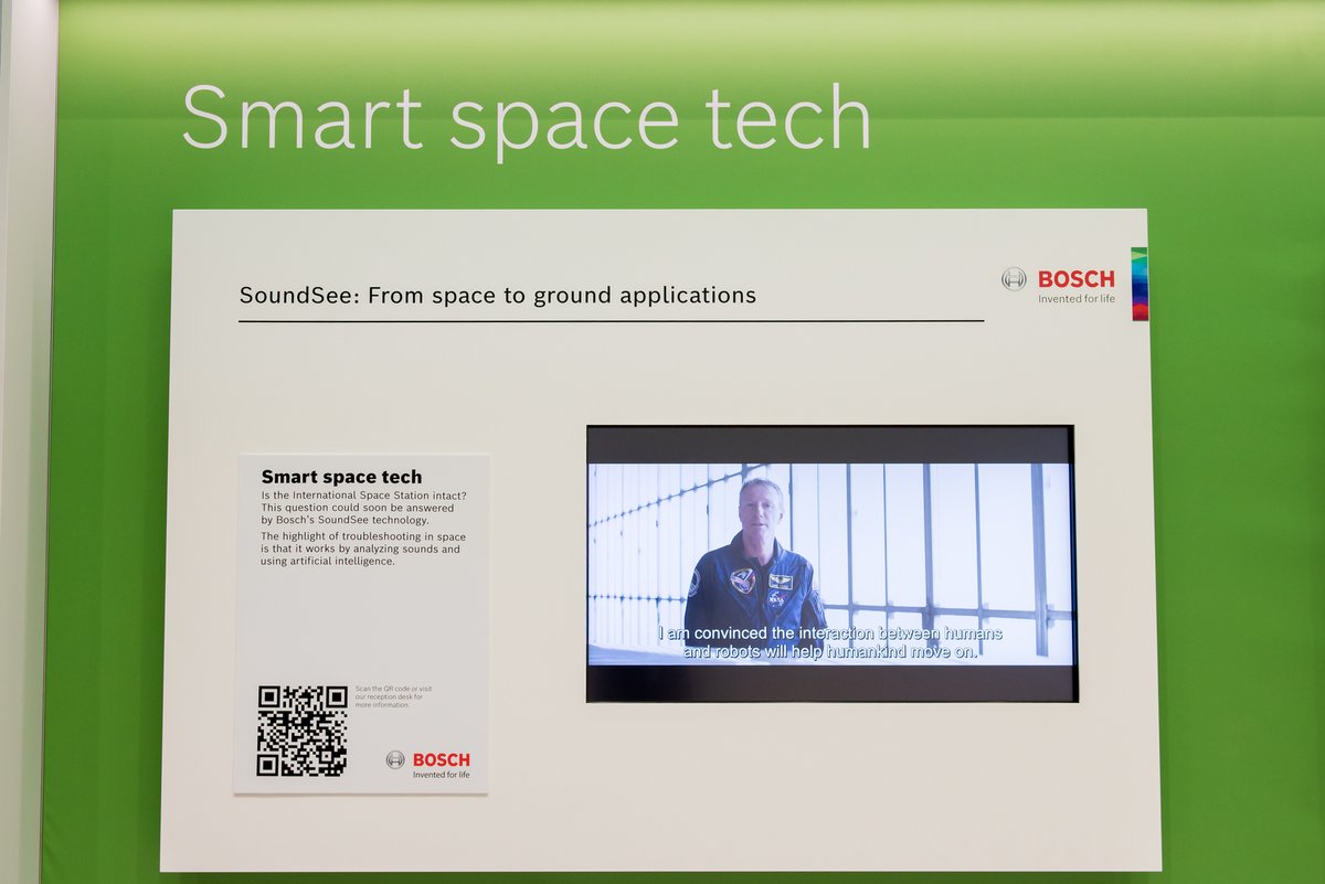 BoschPresse's tweet photo. 🌠 Bosch bringt #Technologie vom #Weltraum auf die @CES: Das Sensorsystem #Soundsee auf der @Space_Station analysiert mithilfe von #KI Geräusche, um Anomalien zu finden, die ein Hinweis auf Wartungsbedarf sein könnten. Mehr via @FAZ_NET 👉
#BoschCES #CES2022 https://t.co/6NHOIEyfhg