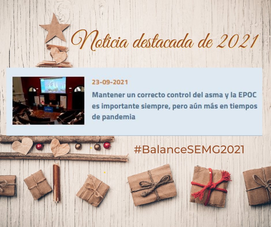 #BalanceSEMG2021 “Las enfermedades pulmonares crónicas, aunque no parece que incrementen el riesgo de contagiarse por #COVID19, sí que pueden aumentar la probabilidad de enfermar gravemente a causa de ello”. Es el caso del #asma o #EPOC, incluyendo enfisema y bronquitis crónica.