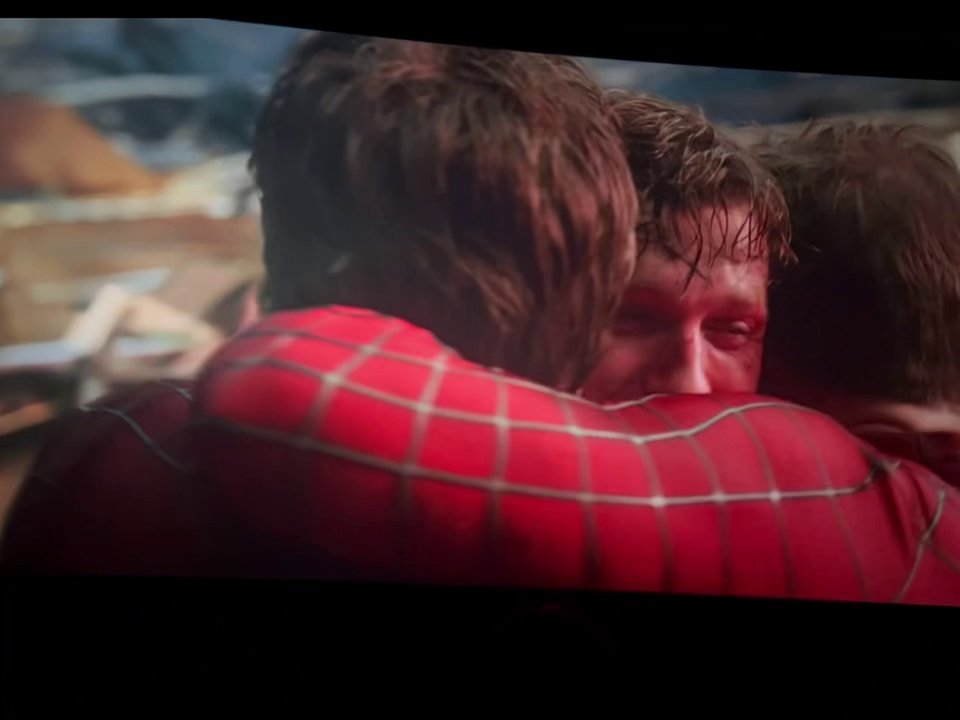 TASMFELICIA's tweet photo. "wearing the suit next to my actual spider-man hero, tobey , and the brilliant, incredibly, heartfelt, sweet, perfect spidey of tom and I get to be the middle brother, and I get to be in awe of my older brother and in full longing to protect my younger brother." 😭 https://t.co/7qGh5VoIvW