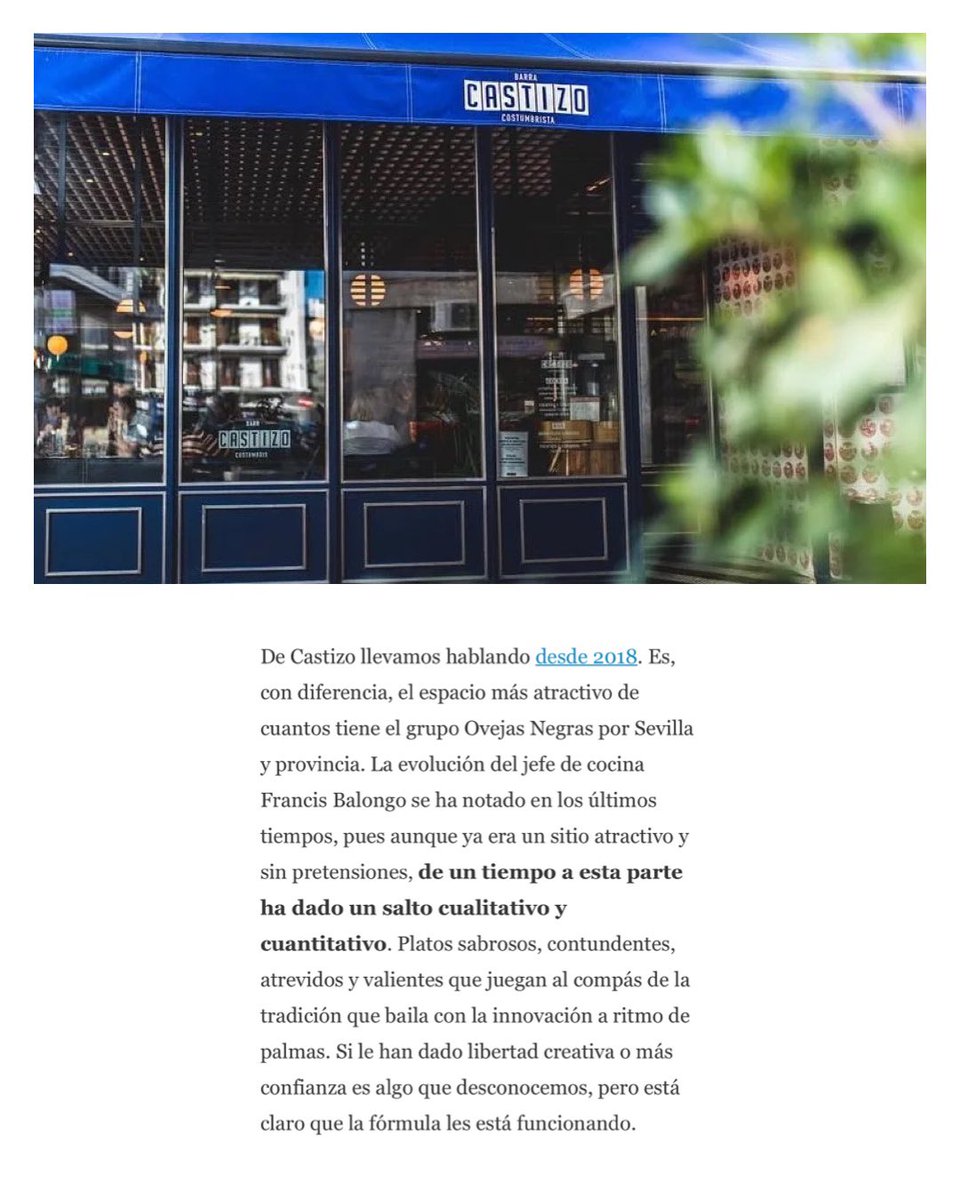 Os dejamos el enlace de nuestros amigos de <a href="/u_explorers/">Urban Explorers</a> donde nos mencionan siendo uno de los siete mejores restaurantes de Sevilla que no están en la Guía Michelin. 

( urbanexplorers.es/los-7-mejores-…) 

#castizosevilla #barracostumbrista #palabradecastizo #ovejasnegrascompany
