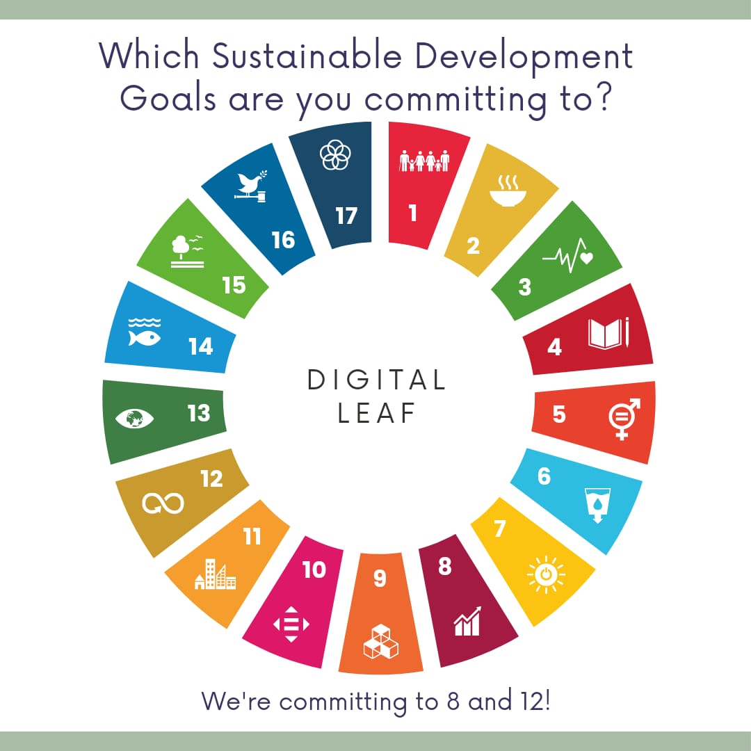 DigitalLeaf_'s tweet photo. We're committing to sdg 8 &amp; 12!

#digitalmarketing #digitalleaf #sdg8 #sdg12 #economicprosperity #sustainability https://t.co/z5ncNLHar2