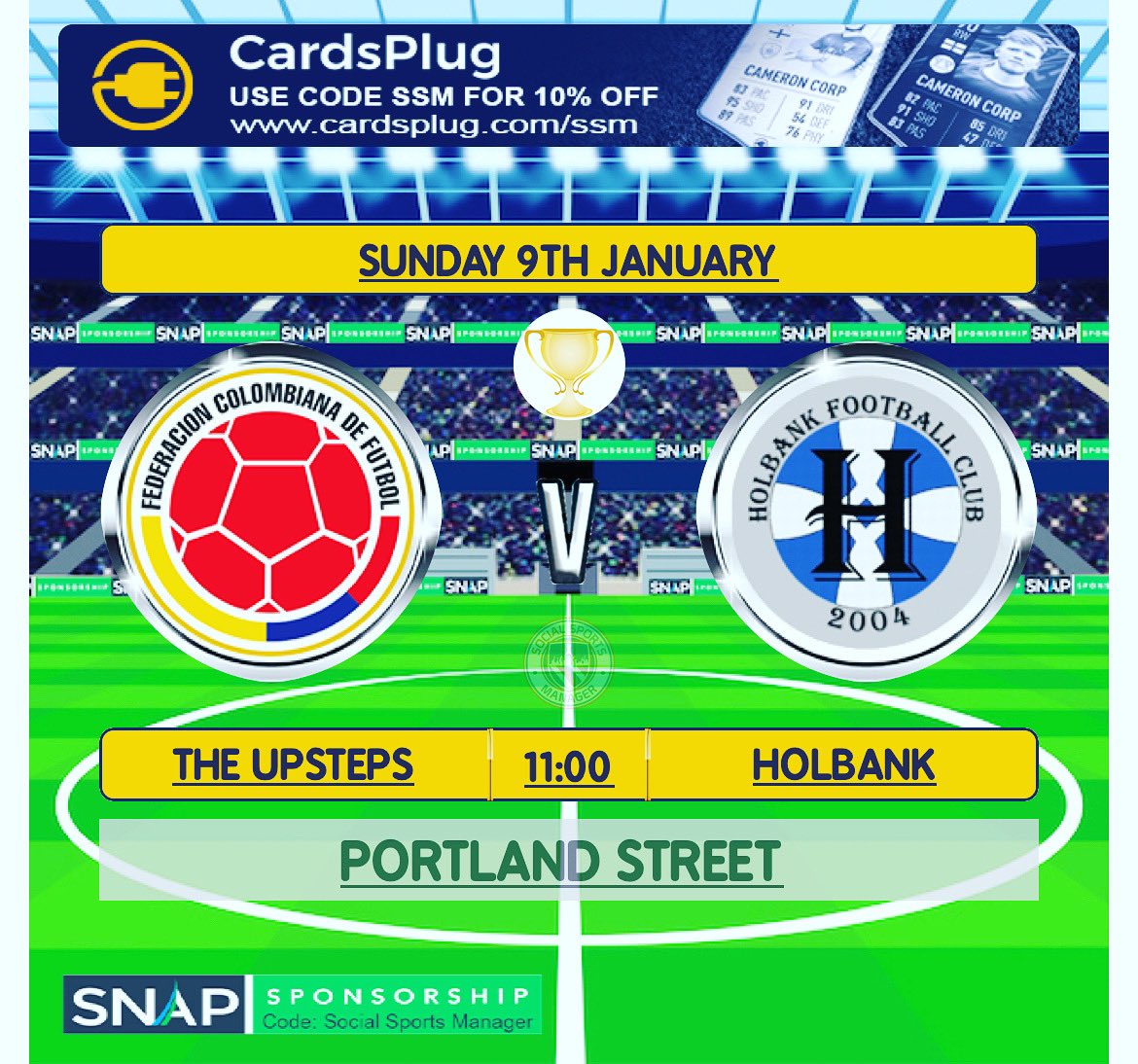 FcUpsteps's tweet image. Last group game of the cup, we take on @holbankfc this Sunday 11am kick off. UTFS 🇨🇴🇨🇴🇨🇴