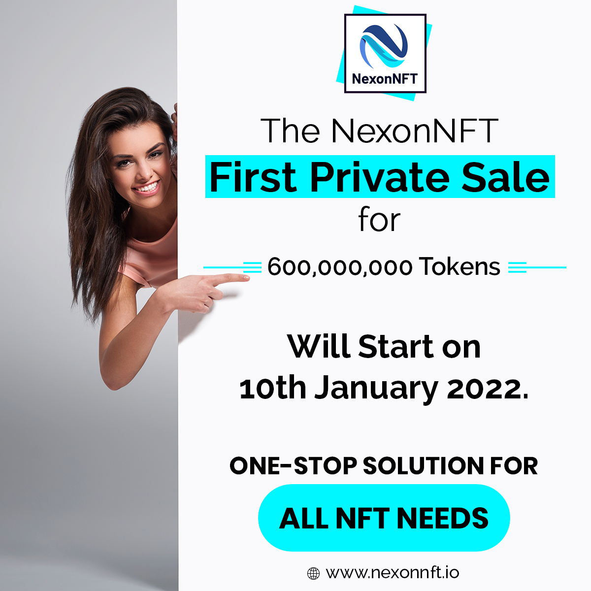 NexonNFT's tweet photo. One-Stop Solution for All #NFT Needs 💲 💲💲

The #NexonNFT first #private #Sale for 600,000,000 #Tokens 💰 Will 

⏰ Start on 10th #January 2022 ⏳ ⌚ 

#NexonNFT #presale #icosale #blockchain https://t.co/rMl7kCNiCR