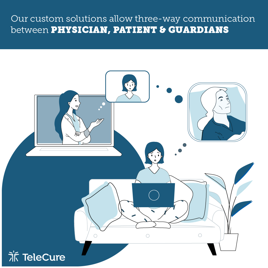 TelecureTech's tweet photo. Custom telemedicine solutions from TeleCure can help connect doctors with caretakers/guardians during patient consultations easily. Click here to know more.  
#CustomTelemedicineSolutions #TelecureTelehealth #TelehealthSolutions https://t.co/mqrnC4dgYs