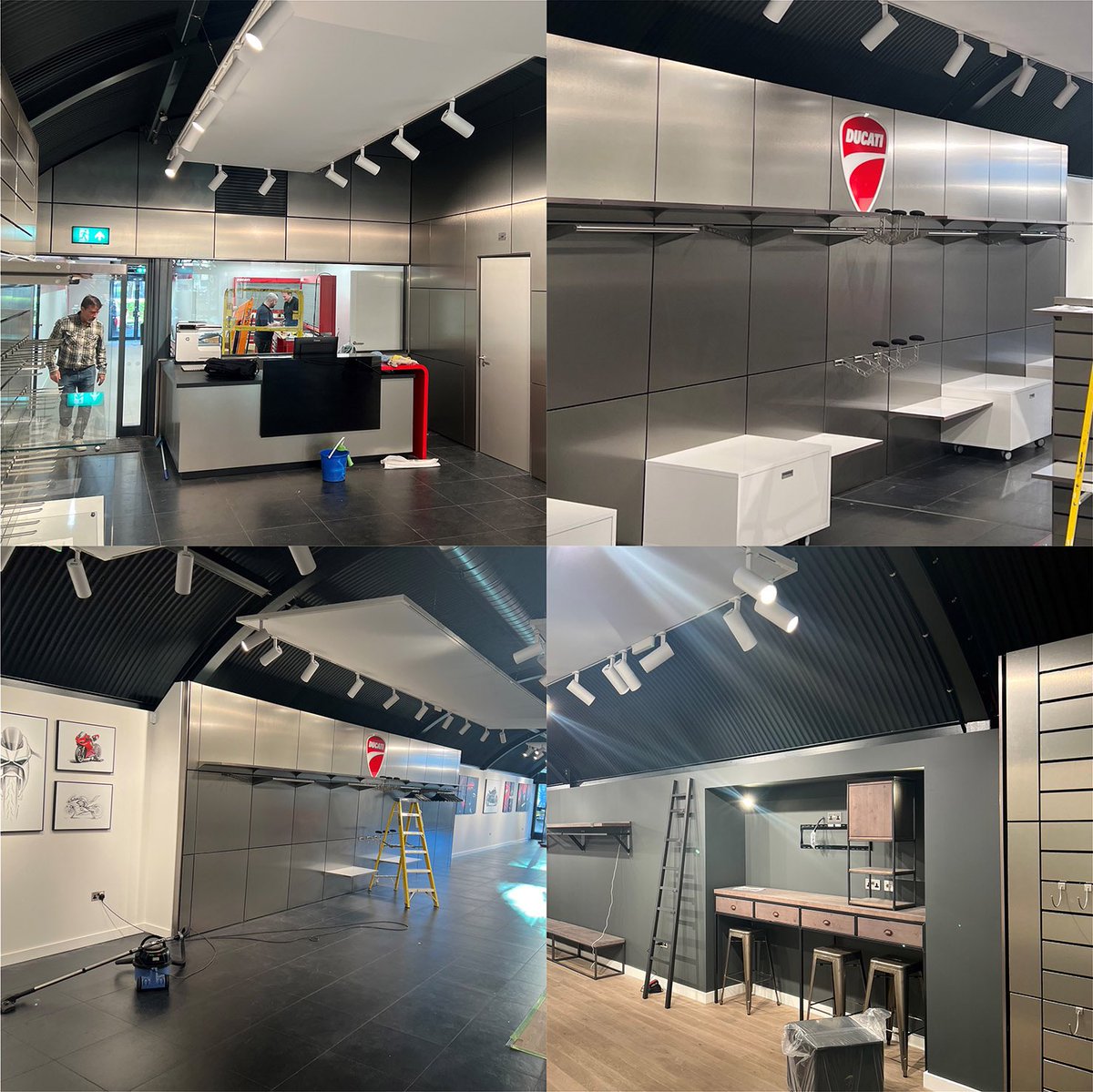 Our latest WIP. This is the new <a href="/DucatiUK/">Ducati UK</a> showroom. Looking good and coming soon to Vauxhall, London. Can’t wait to see this kitted out with bikes and accessories.