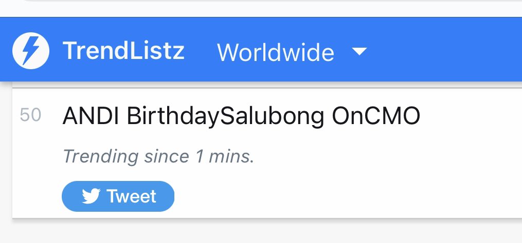 oh panis, trending worldwide 

ANDI BirthdaySalubong OnCMO