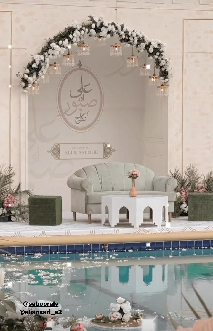 sahadstan's tweet photo. Saboor &amp; Ali Nikaah setup is so beautiful 🤍 everyone is looking so pretty🥺💕 https://t.co/f4HlTeJiAf