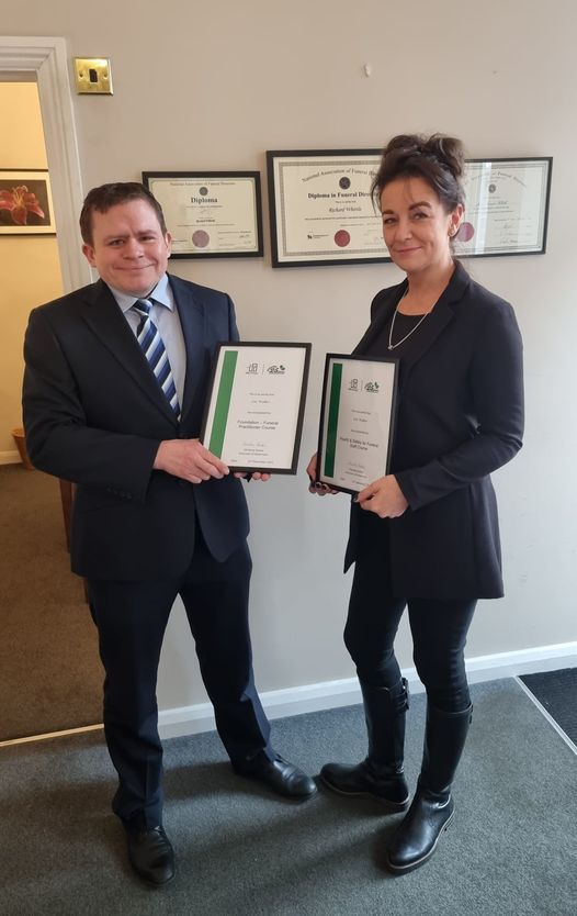 We are thrilled to share that Zoe Walker has recently passed industry exams  Zoe was presented her certificate for passing the Health &amp; Safety for Funeral Staff qualification and the Foundation – Funeral Practitioner today.  We are incredibly proud of her hard work and dedication