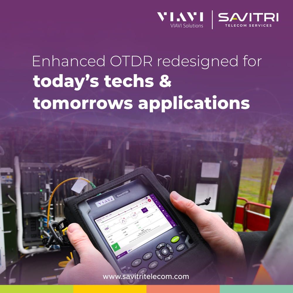Savitritelecom's tweet photo. SOLUTIONS I Take a look at our new OTDR 2.0 test solutions for the SmartOTDR, T-BERD, MTS and OneAdvisor platforms and give your tech team a new experience.

#OTDR #FiberTesting #TestAndMeasurement #SavitriandViavi https://t.co/tjWTF5mgr2