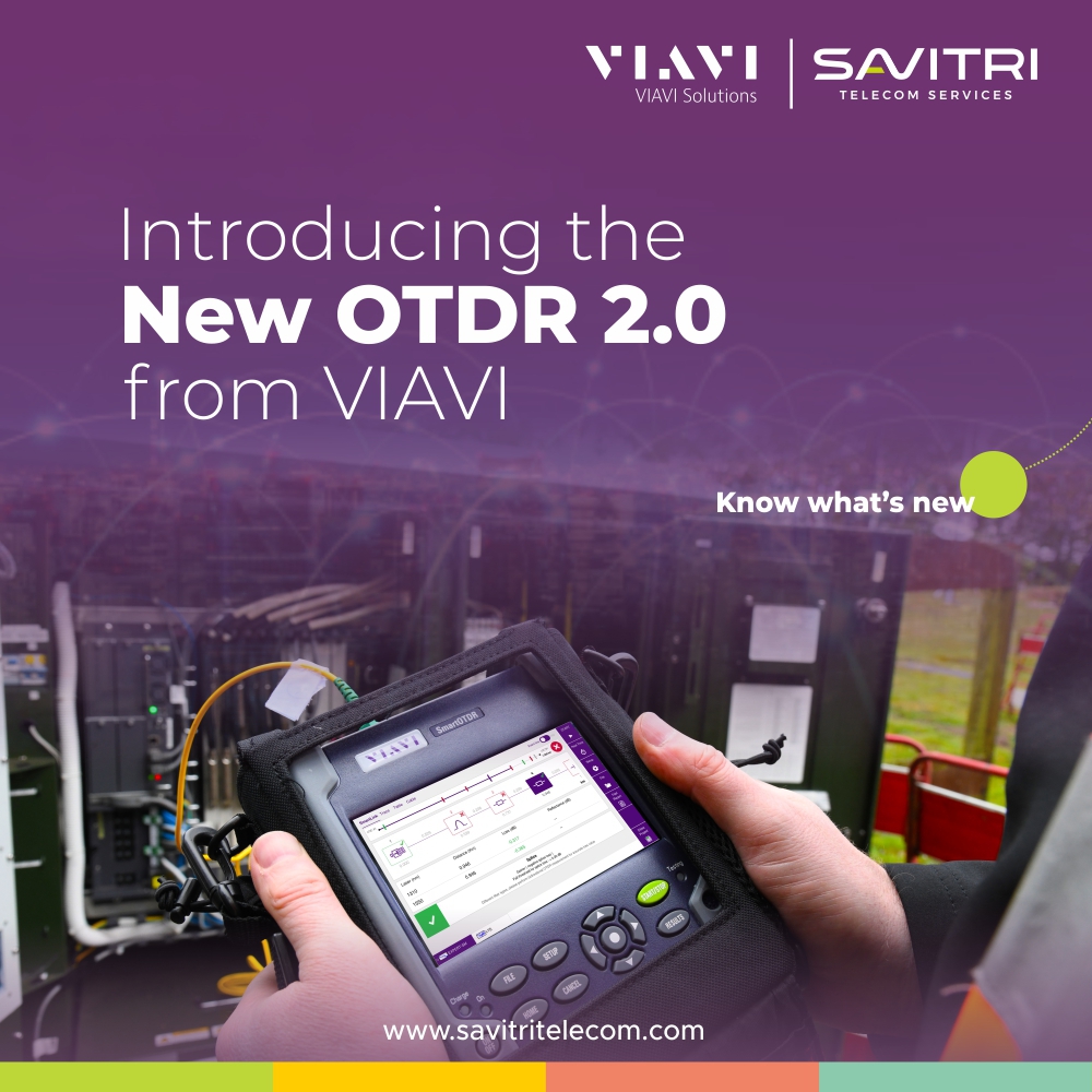 Savitritelecom's tweet photo. SOLUTIONS I Take a look at our new OTDR 2.0 test solutions for the SmartOTDR, T-BERD, MTS and OneAdvisor platforms and give your tech team a new experience.

#OTDR #FiberTesting #TestAndMeasurement #SavitriandViavi https://t.co/tjWTF5mgr2