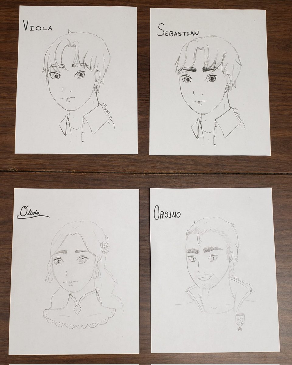 CCRSShakespeare's tweet photo. Amazing character sketches by a senior for ELA 10's study of Shakespeare's Twelfth Night

#ccrs #shakespeare #twelfthnight #drawingsketch #talent https://t.co/R8RyW5gi6H