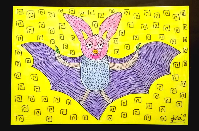 「コウモリ🦇」
#イラスト 