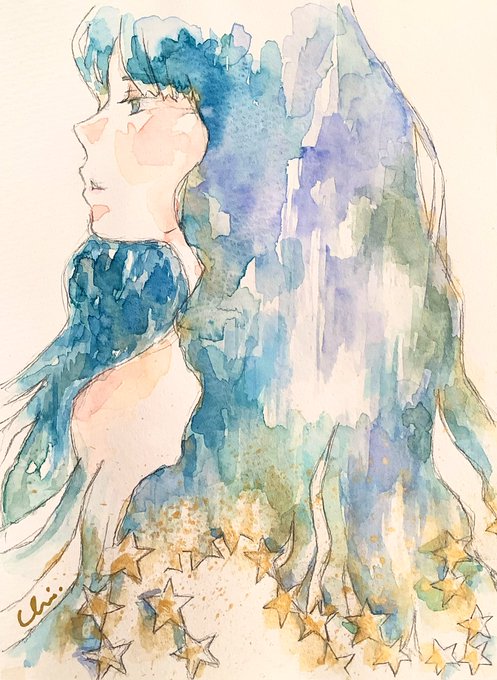 『明けない夜』

#水彩画 #絵画 #イラスト 