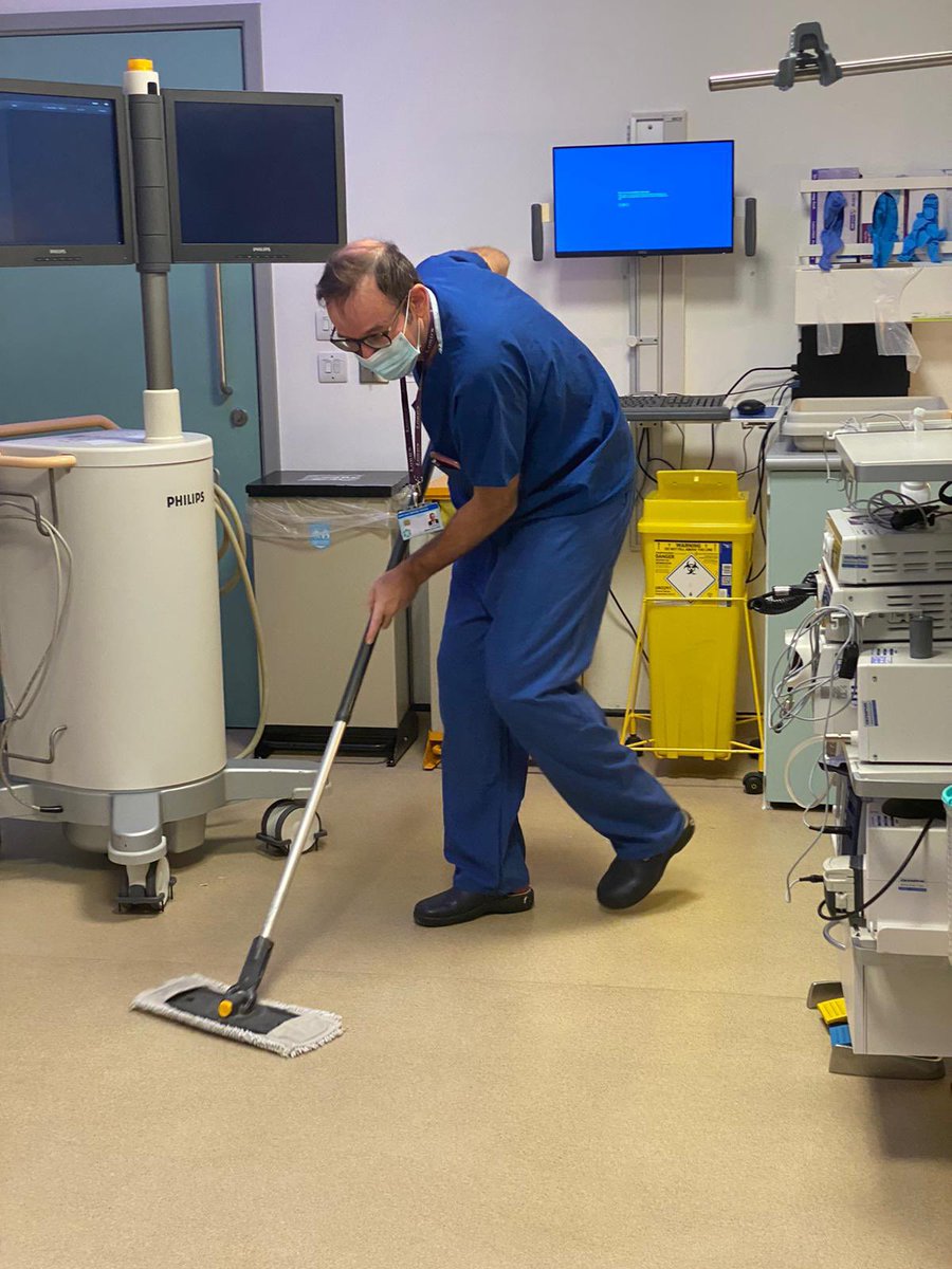 When you want to get on with the next ERCP and there’s no cleaner to do the floor!