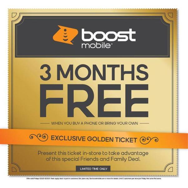 TGIF!!!  IT'S GOLDEN TIX FRIDAY!  SWITCH TO BOOST AND RECEIVE 3 MONTHS FREE!  @BoostNationNewt <a href="/BoostMobileDet1/">Ryan Allen</a>