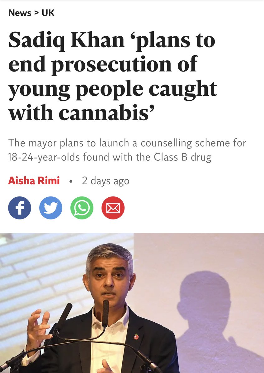 This is not the decriminalisation we want. I won’t stop cos this isn’t it. Under 25s only and you’ve gotta got to a comedy club / brainwash course? Nahhh stick to the defence and don’t let them tell you that’s your use of a plant is illegal. <a href="/SadiqKhan/">Sadiq Khan</a> poor effort