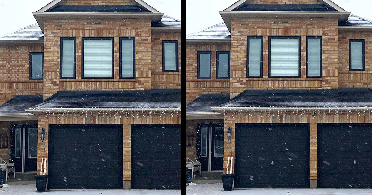 There are 3 differences between these 2 photos, can you spot them? Test your skills and comment your answer below! bit.ly/3E8N6GW #spotthedifference #games #challenge #scrollingbreak #blackwindows #vinylwindows #homereno #canadianmanufacturing #ontariomade #windowcity