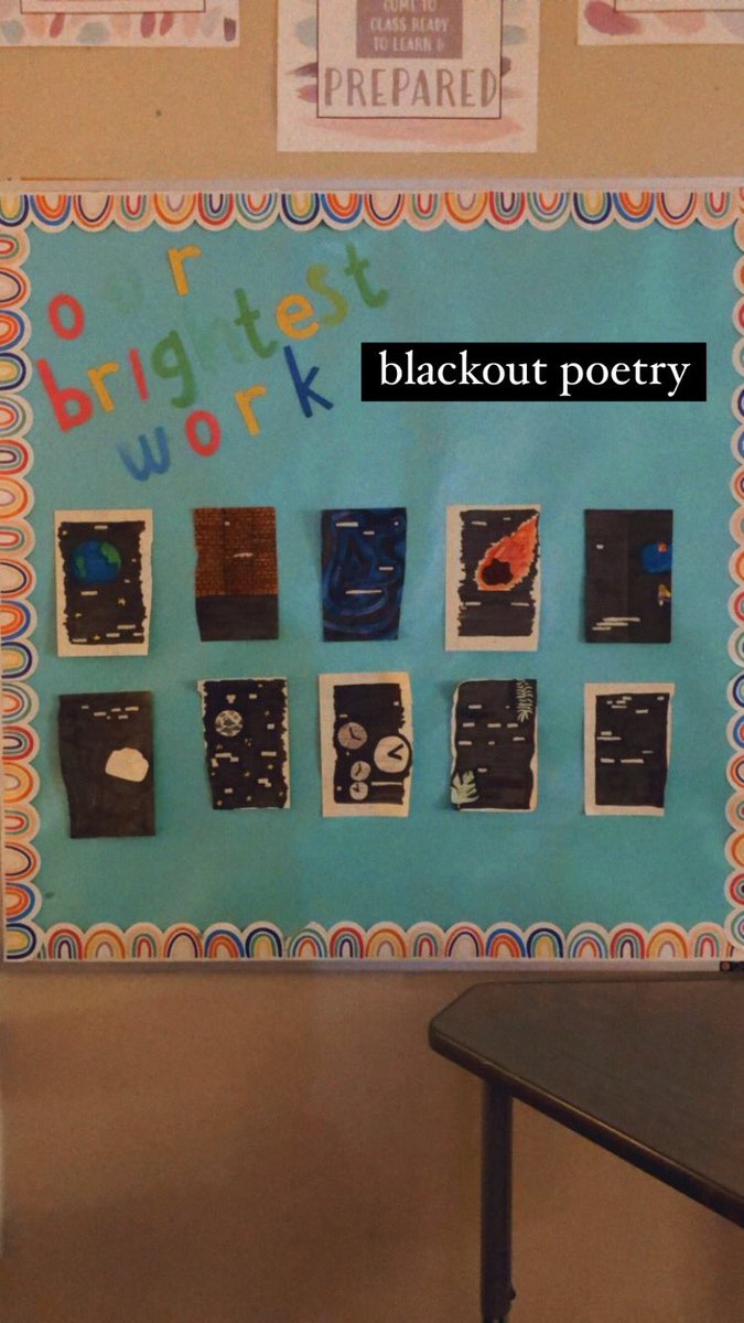 cmscoltsela's tweet photo. blackout poetry!! These students are so creative - Morgan Marcantel https://t.co/C4EieMrVLb