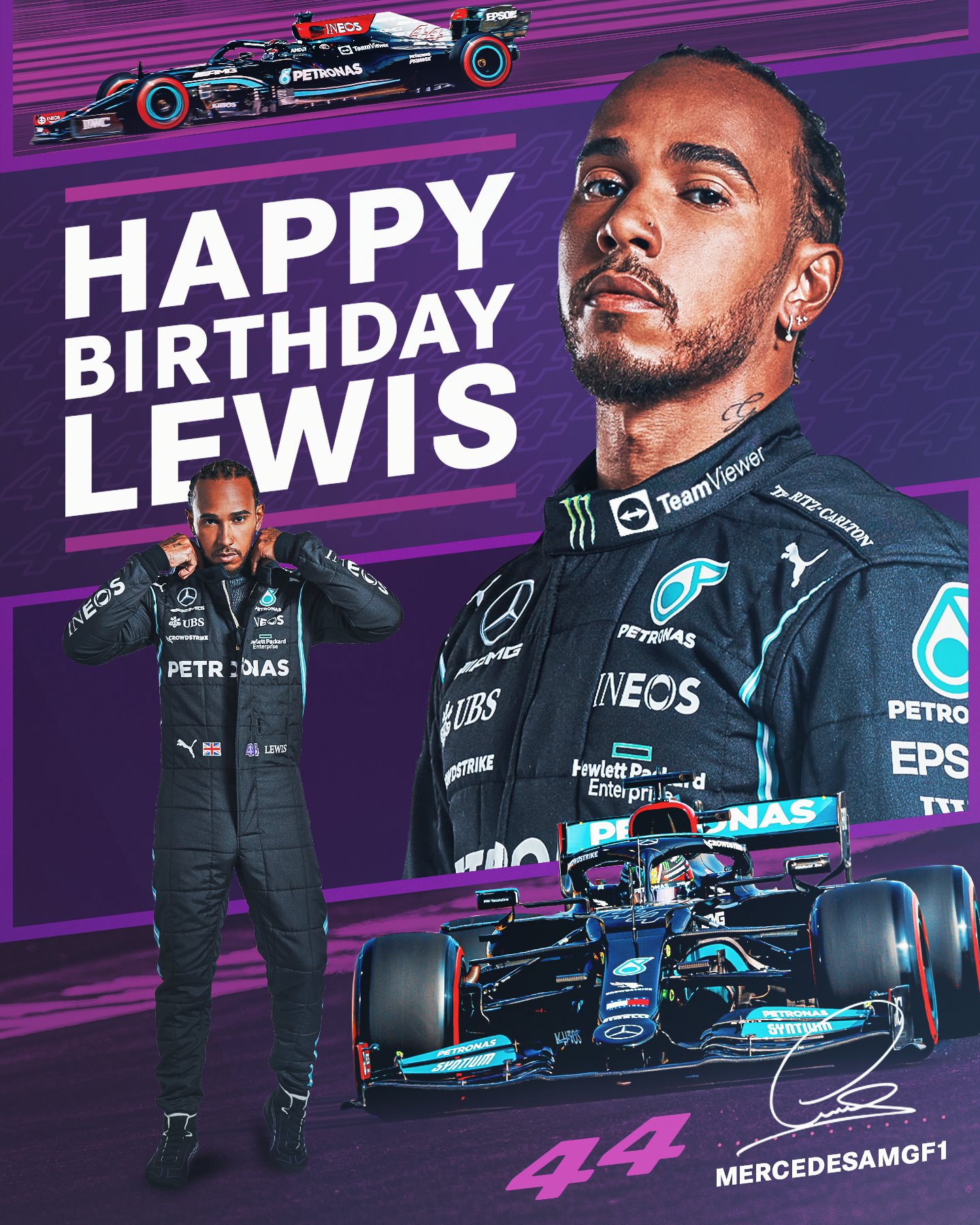 Happy Birthday to Sir Lewis Hamilton Centurion. Knight of the Realm. The Greatest F2 Driver 