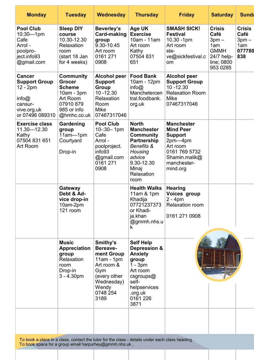 No.93 is supporting health and wellbeing in North Manchester!❤️‍🩹

With loads of weekly activities to support our residents, there’s something for everyone. Check out their timetable for 2022 <a href="/GMMH_NHS/">Greater Manchester Mental Health</a>