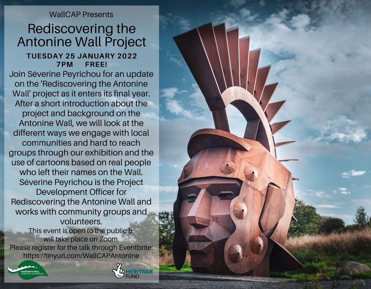 Wall_CAP's tweet photo. For our next public talk, we're venturing north to the Antonine Wall! Join us for an update on the @AntonineWall project &amp; how they have been bringing the people of the Antonine Wall to life. Tuesday 25 Jan at 7pm. Details &amp; registration here: https://t.co/0SZdqr1qlE https://t.co/cjLw0Vy7AG
